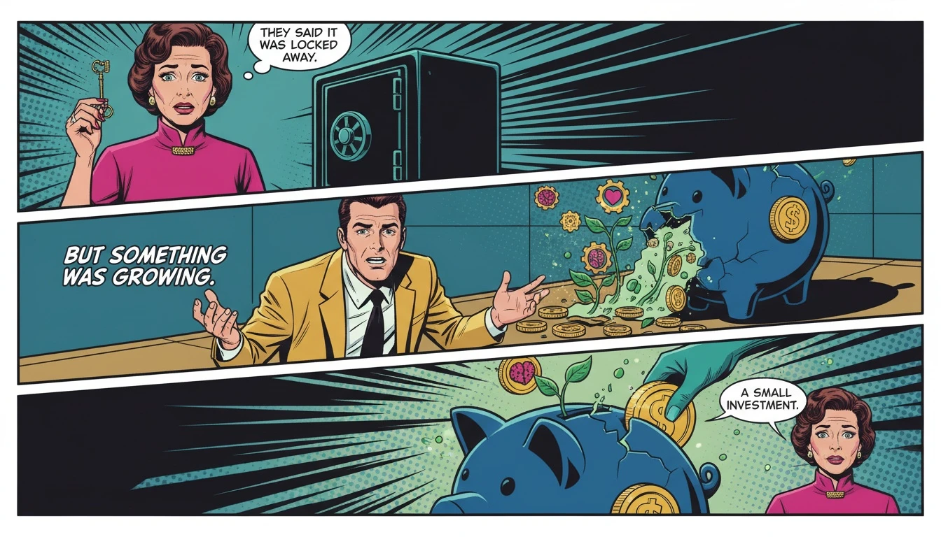 A hopeful image representing affordable reputable online therapy, showing a green sprout growing from a piggy bank to symbolize mental wellness growth on a budget. Filename: affordable-reputable-online-therapy-bestie-ai.webp