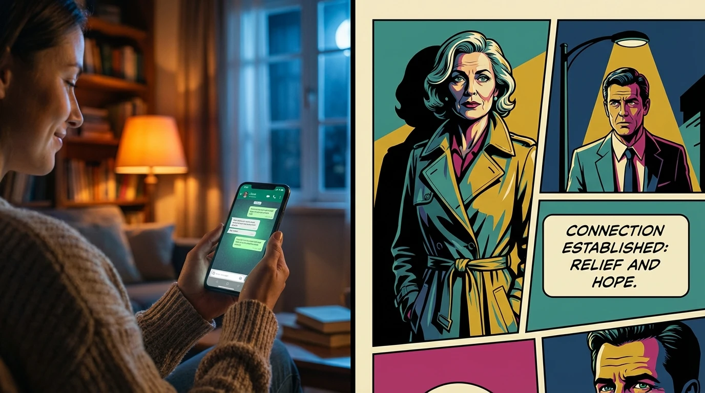 A person finding a moment of peace and connection with an ai companion for social anxiety on their phone. Filename: ai-companion-for-social-anxiety-bestie-ai.webp