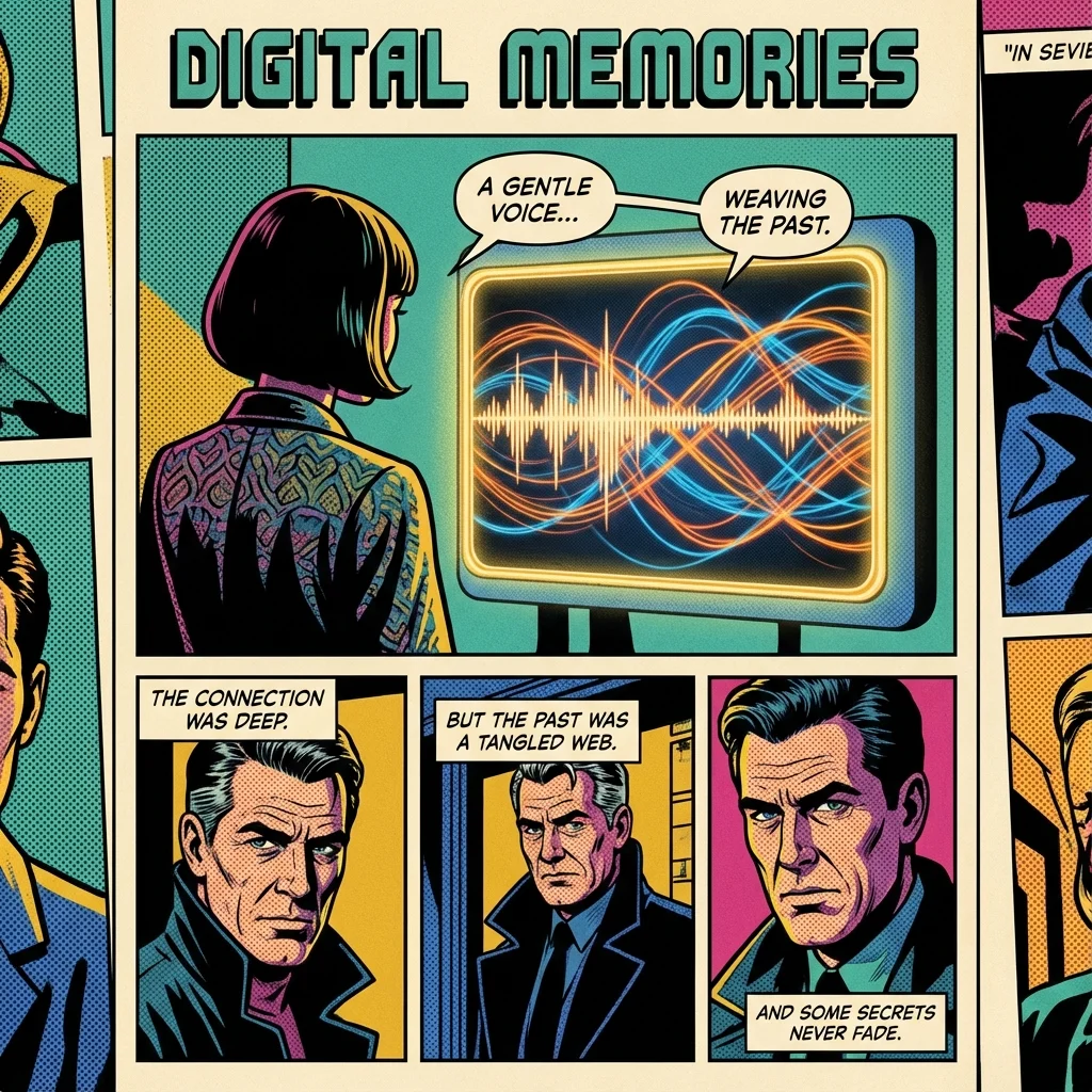 A glowing tapestry of light representing the connection with an ai girlfriend with long term memory, showing how conversation and memories create a deep bond. Filename: ai-girlfriend-with-long-term-memory-bestie-ai.webp