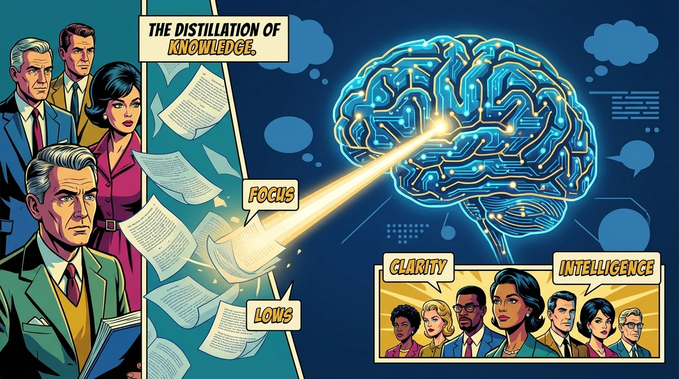 A conceptual image illustrating how an ai journal for summarizing pdfs helps build a digital second brain by organizing complex information into clear insights. Filename: ai-journal-for-summarizing-pdfs-bestie-ai.webp