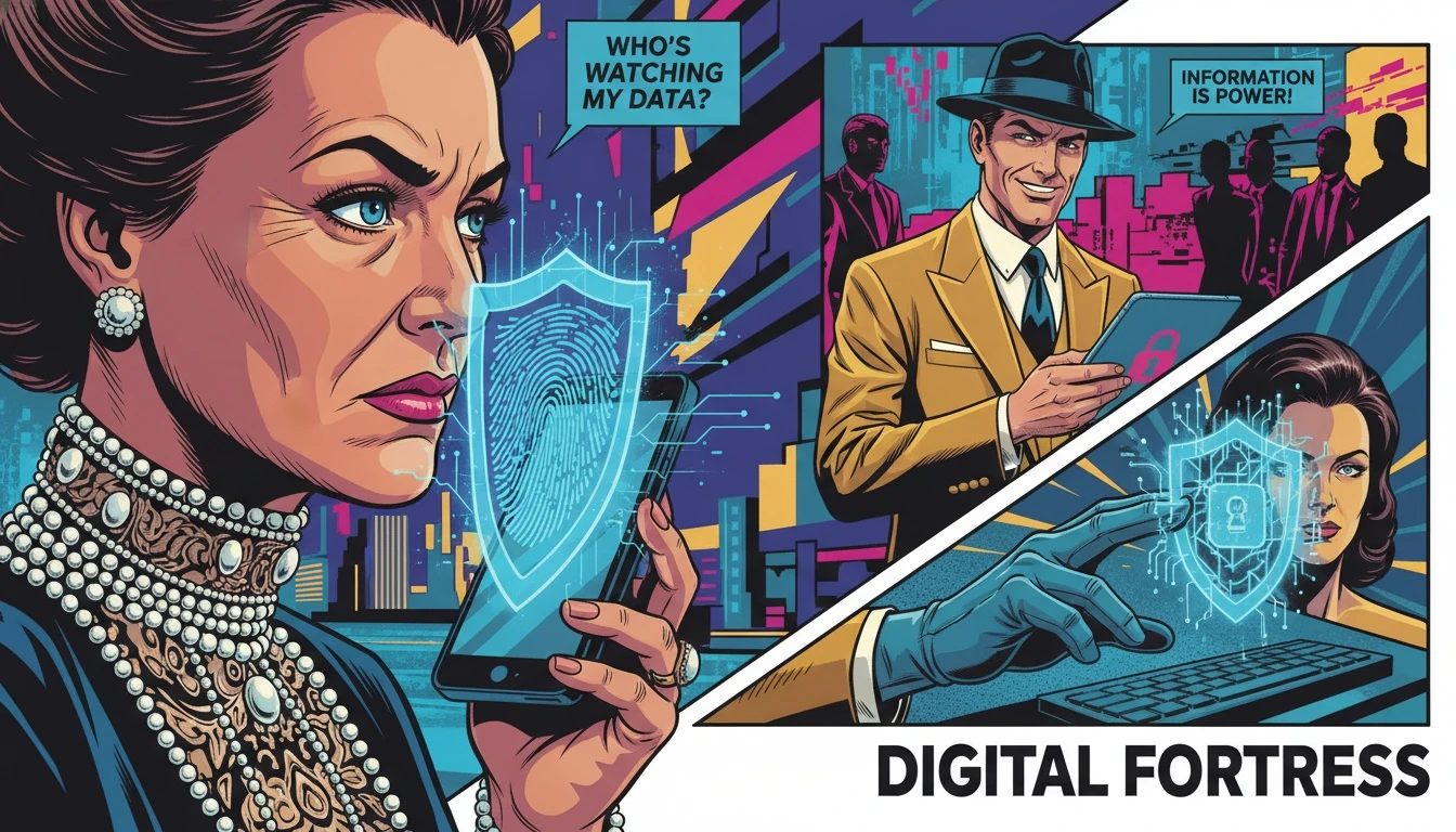 A person's face is reflected on a smartphone, a glowing blue shield symbolizing the importance of ai therapy data privacy and digital safety. Filename: ai-therapy-data-privacy-bestie-ai.webp