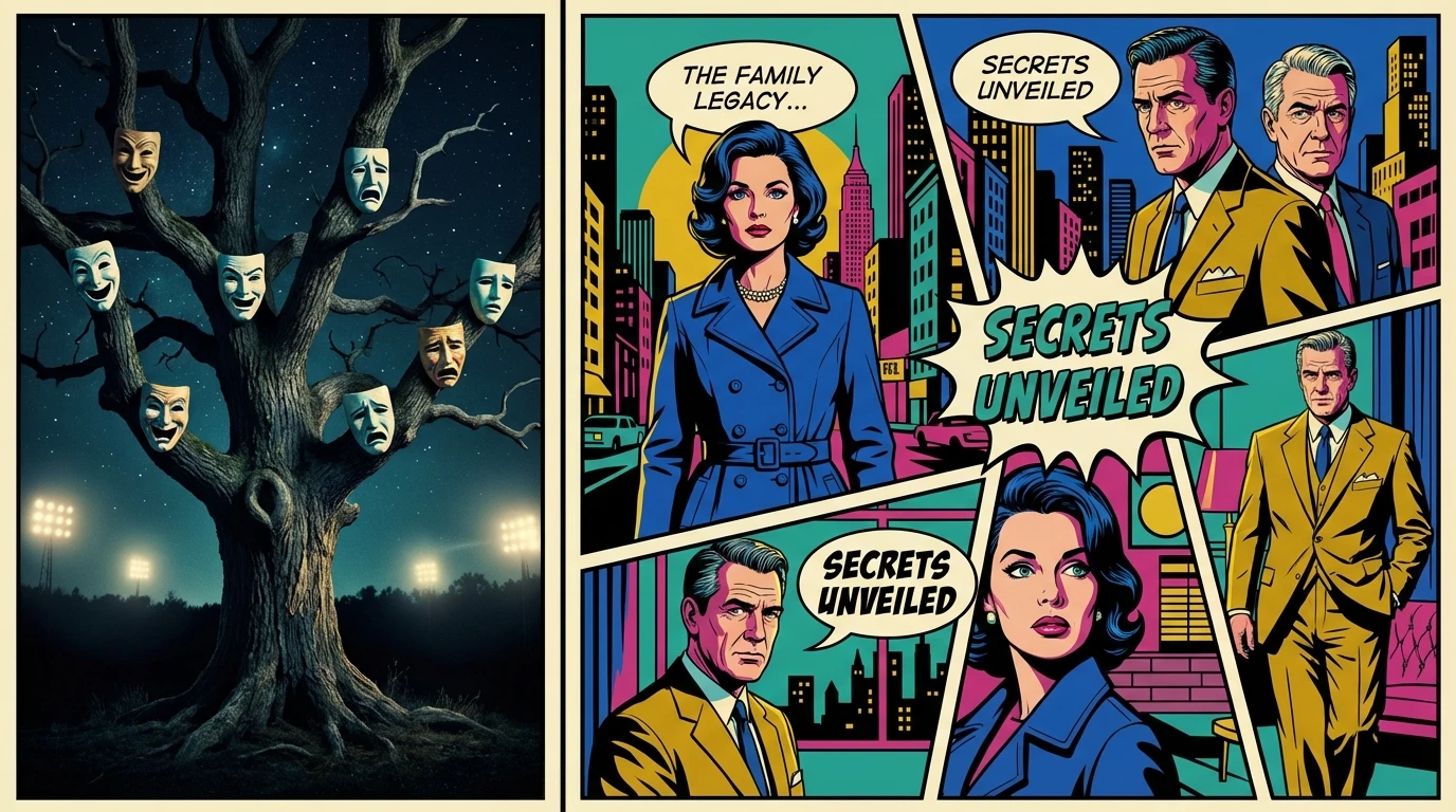 A symbolic image of the Skarsgård acting dynasty, representing the family context of actor Alexander Skarsgård. Filename: alexander-skarsgard-family-dynasty-guide-bestie-ai.webp