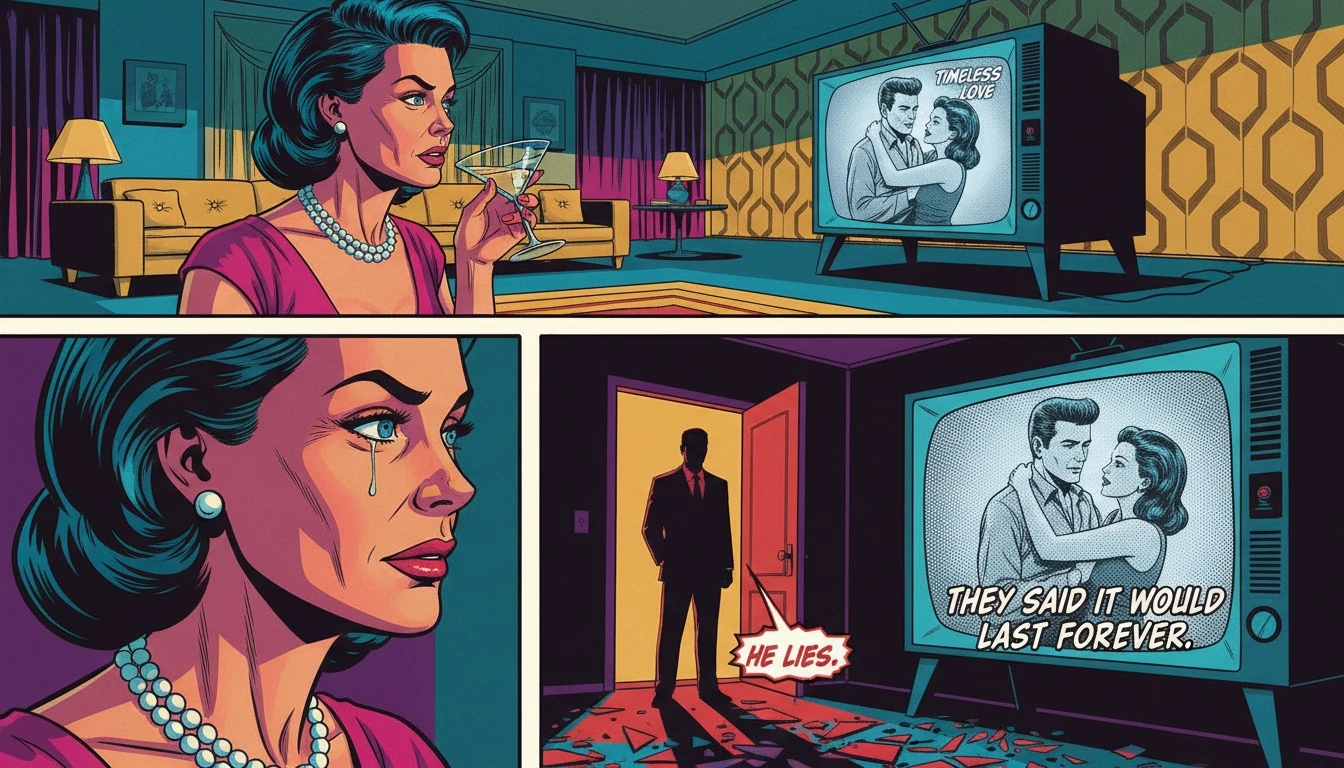 A vintage TV showing an iconic couple, symbolizing the cultural impact and enduring legacy of Anthony Geary as Luke Spencer. Filename: anthony-geary-luke-spencer-legacy-bestie-ai.webp