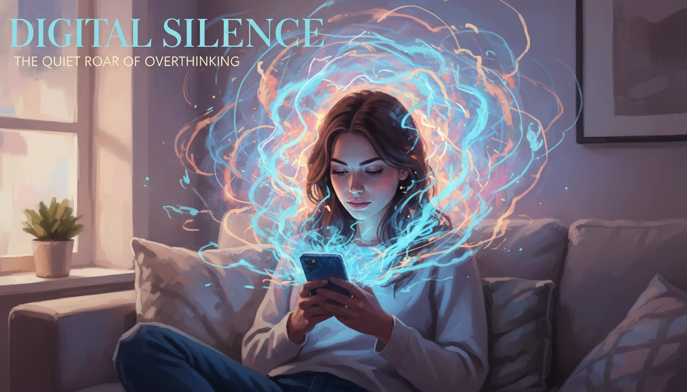 A visual metaphor for anxious attachment style triggers, showing a person consumed by anxiety while waiting for a message on their phone. filename: anxious-attachment-style-triggers-bestie-ai.webp