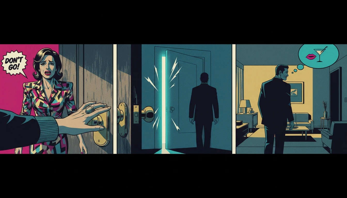 anxious-avoidant-attachment-relationship-dynamics-bestie-ai.webp - An evocative image illustrating the painful push-pull of anxious-avoidant attachment relationship dynamics, with two people separated by a door symbolizing emotional distance.