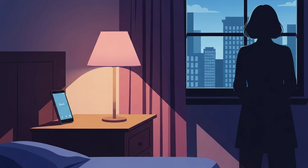 A phone displaying avoidant attachment texting patterns with a 'seen' status in a dark, atmospheric room. avoidant-attachment-texting-patterns-bestie-ai.webp