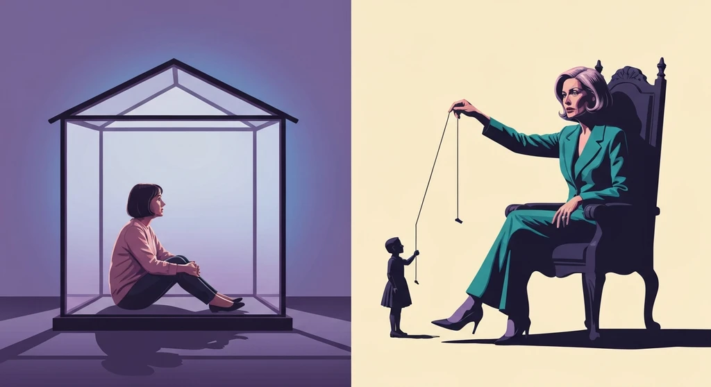 A visual comparison of avoidant attachment vs narcissism showing the difference between a protective fortress and a control-based throne-avoidant-attachment-vs-narcissism-bestie-ai.webp