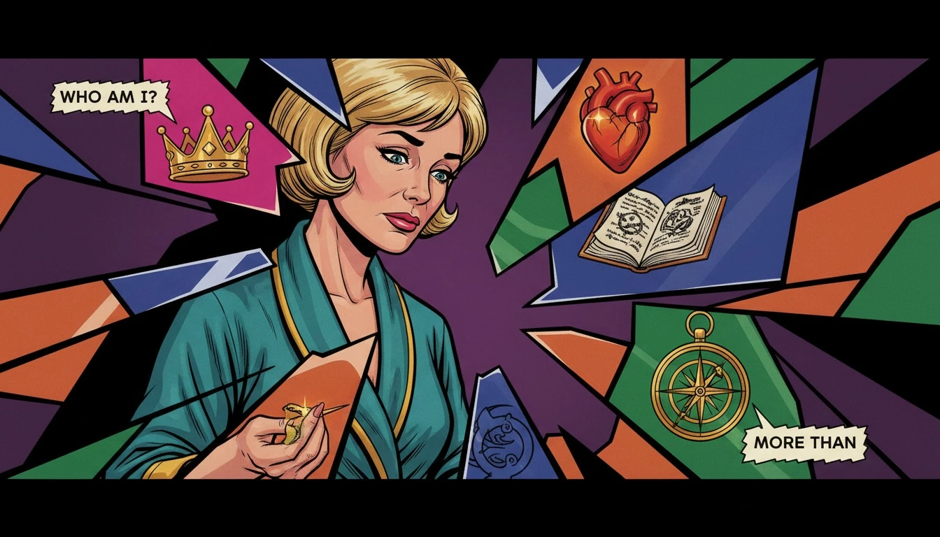 A symbolic representation of the benefits and limitations of personality tests, showing a person's reflection broken into multiple meaningful fragments instead of a single image. filename: benefits-and-limitations-of-personality-tests-bestie-ai.webp