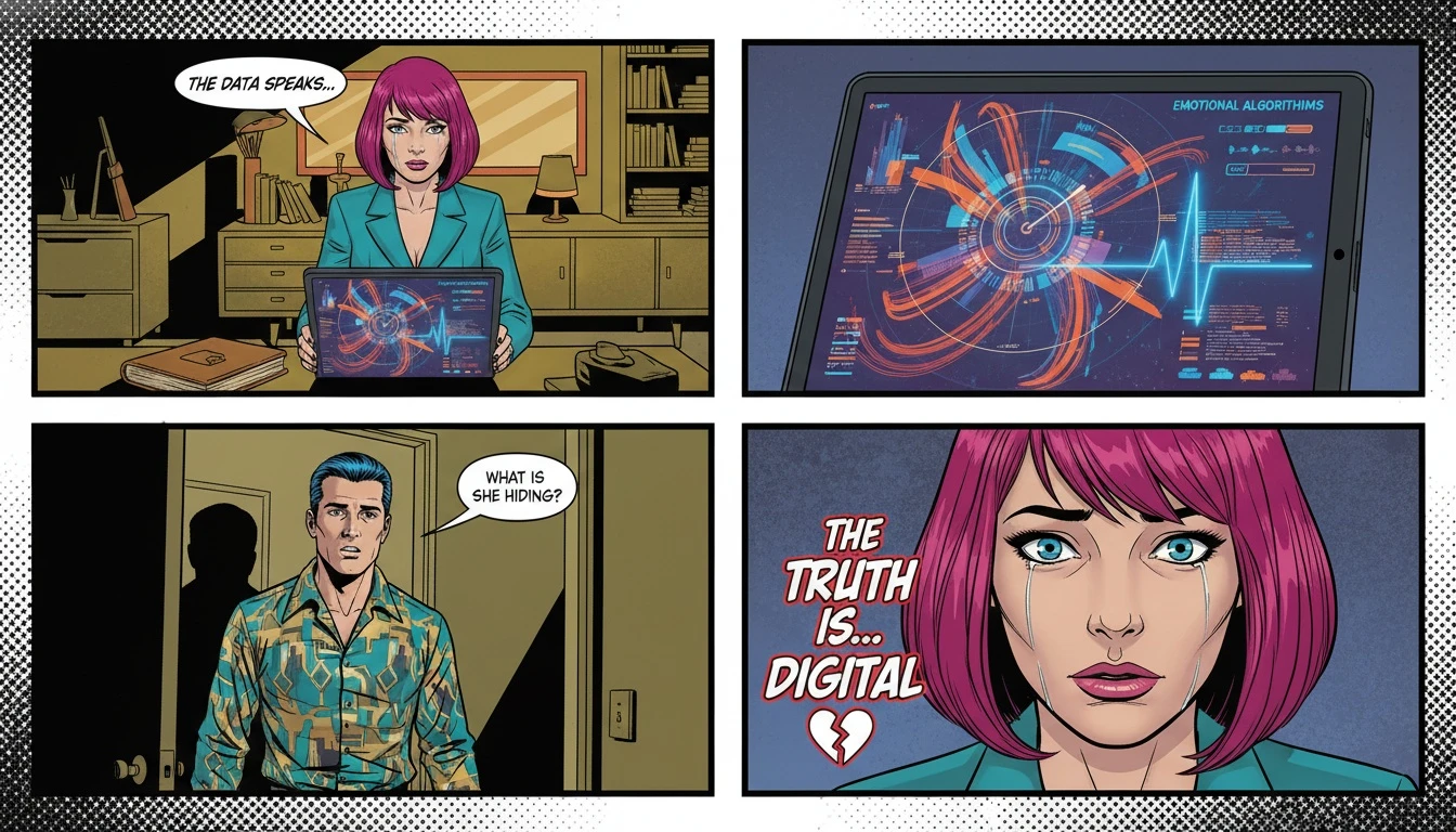 A person finds clarity using an ai diary on a tablet, which shows colorful emotional insights, while a traditional journal sits unused nearby, illustrating the power of ai for self reflection. filename: ai-diary-self-reflection-bestie-ai.webp