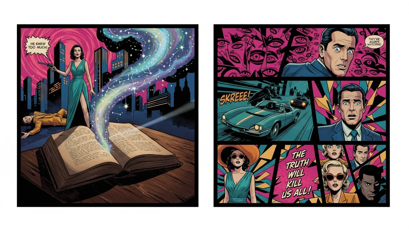 An open book on a table with a glowing galaxy emerging from it, representing the best book genres for INFJ which explore deep, complex worlds and the human psyche. Filename: best-book-genres-for-infj-bestie-ai.webp