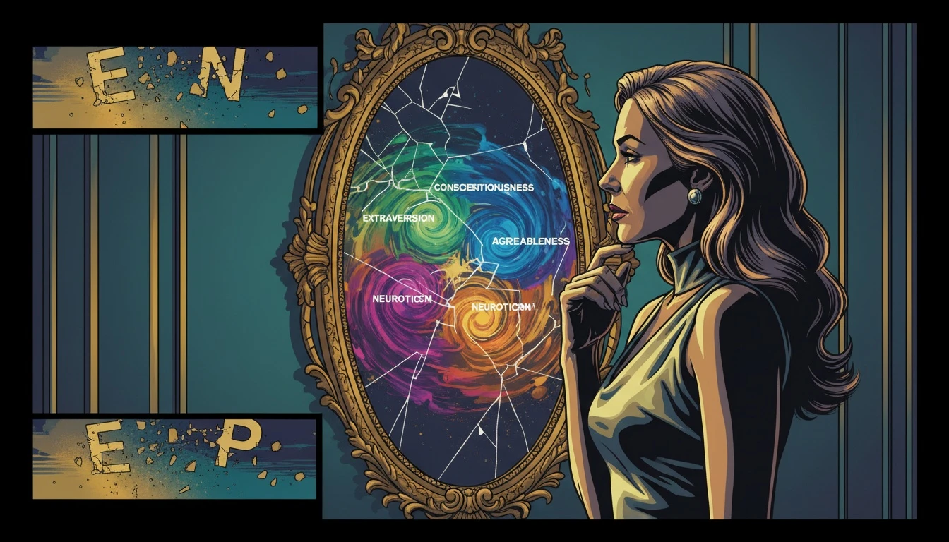 A person contemplating the limitations of rigid personality types, illustrating the search for the best books on MBTI and discovering more fluid models like the Big Five. Filename: best-books-on-mbti-scientific-alternatives-bestie-ai.webp