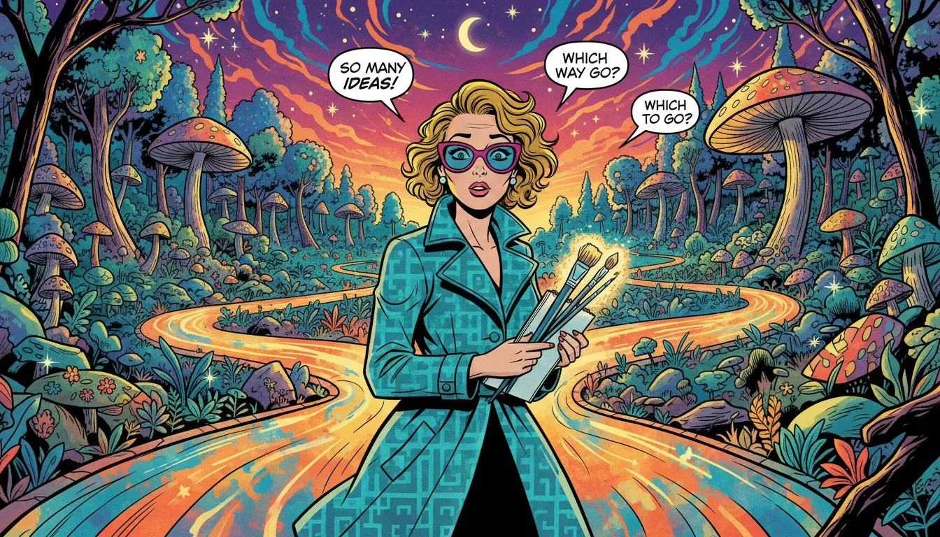 An illustration showing the best careers for ENFP personality types as a series of glowing, divergent paths, symbolizing the creative and multipotentialite nature of the ENFP. Filename: best-careers-for-enfp-personality-bestie-ai.webp