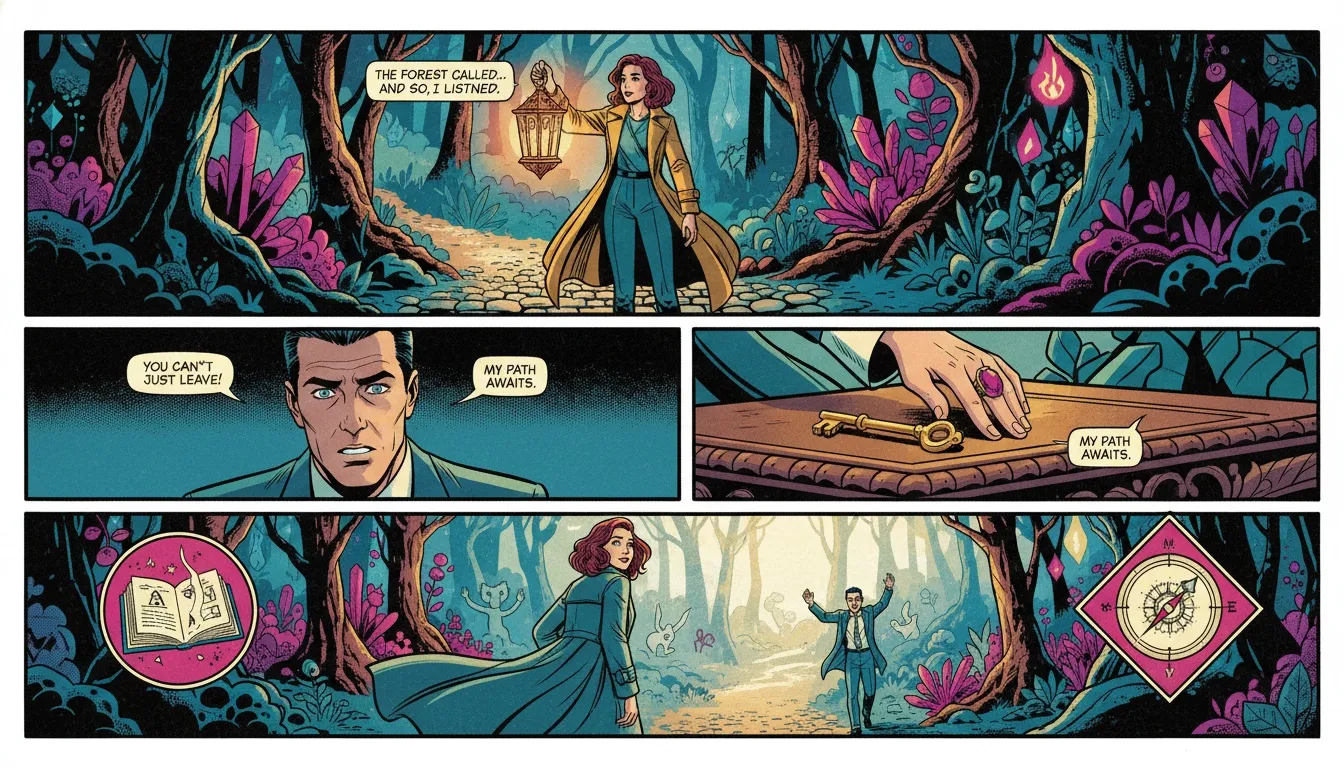 A person with a lantern discovers a hidden path, symbolizing the search for the best careers for infp personality types that align with their inner values. best-careers-for-infp-personality-bestie-ai.webp