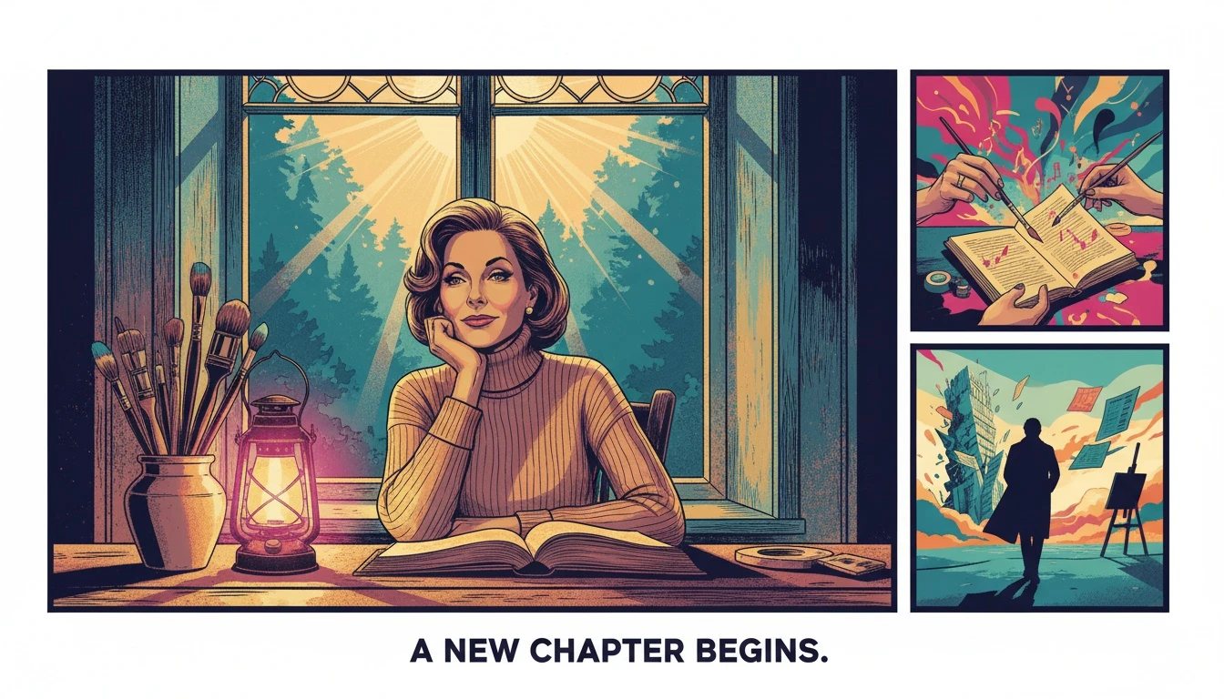 A visual representation of the best careers for INFP personality type, showing a creative workspace that overlooks a peaceful forest, symbolizing meaningful work. best-careers-for-infp-personality-type-bestie-ai.webp