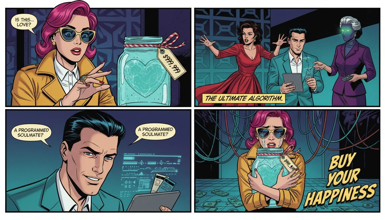 A symbolic image representing the hidden costs of the best free ai girlfriend app, showing a glowing heart trapped in a jar with a price tag. File: best-free-ai-girlfriend-app-bestie-ai.webp