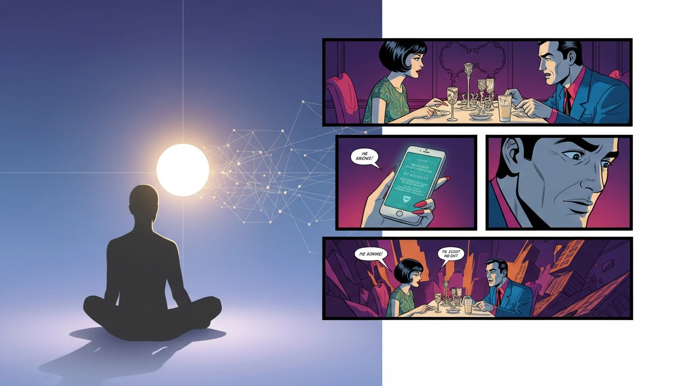 A person finds a moment of peace and reflection while interacting with a glowing orb, symbolizing the support offered by a free ai therapist in a safe digital space. Filename: free-ai-therapist-bestie-ai.webp