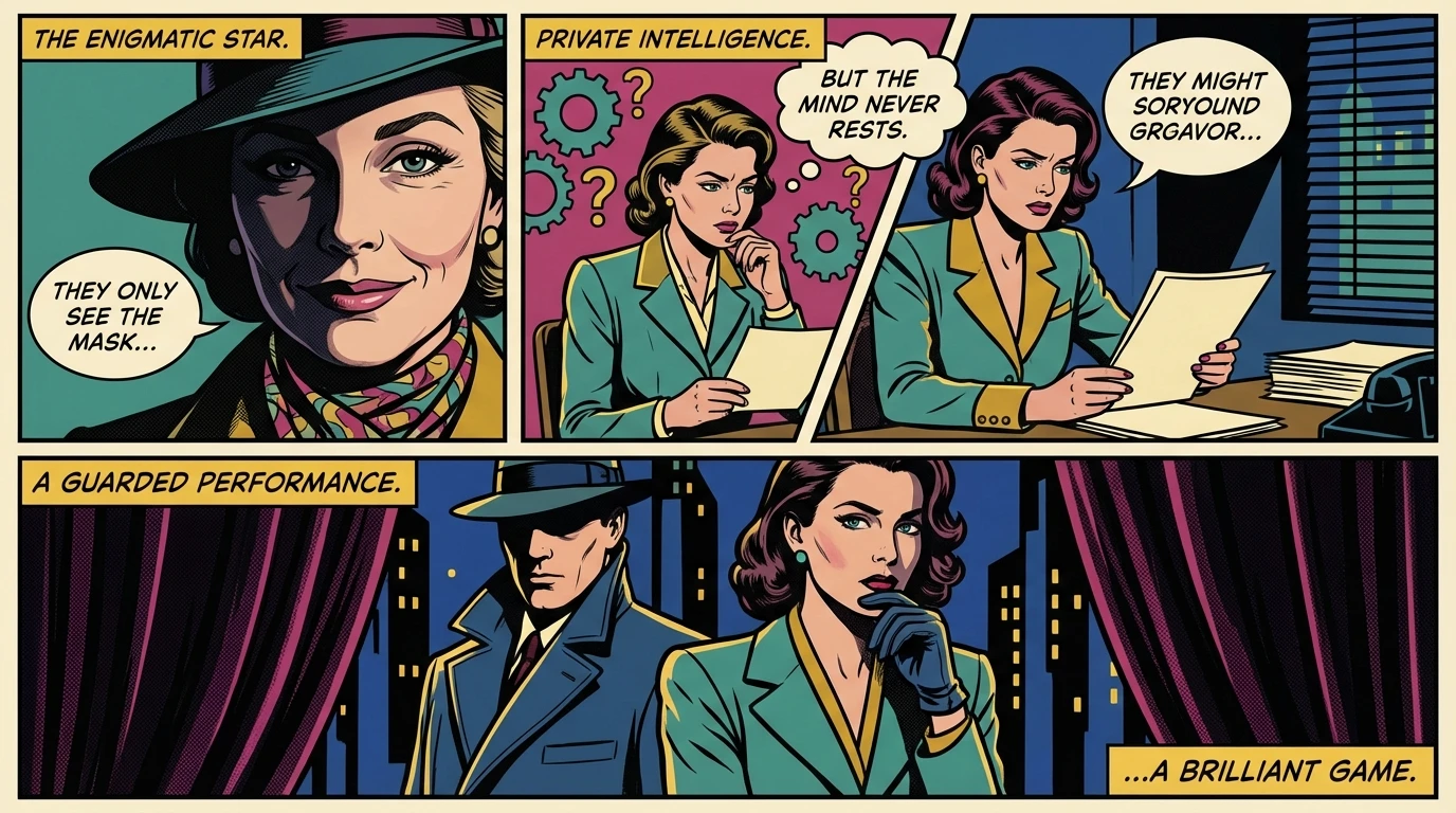 An artistic portrait symbolizing the search for authenticity in the best gillian anderson interviews, with her face half-shadowed to represent her public and private persona. Filename: best-gillian-anderson-interviews-personality-bestie-ai.webp