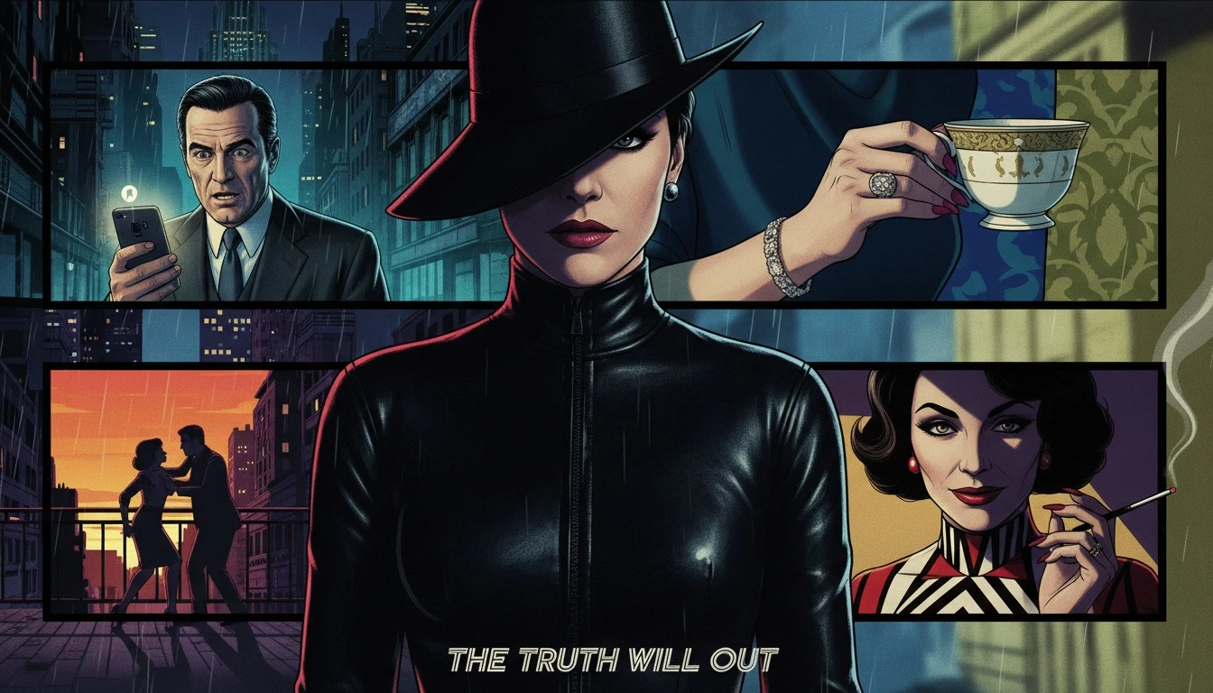 An artistic representation of the themes in the best Michelle Pfeiffer 90s movies, showing a mysterious woman in shadow, evoking the power and glamour of her iconic characters like Catwoman. Filename: best-michelle-pfeiffer-90s-movies-bestie-ai.webp