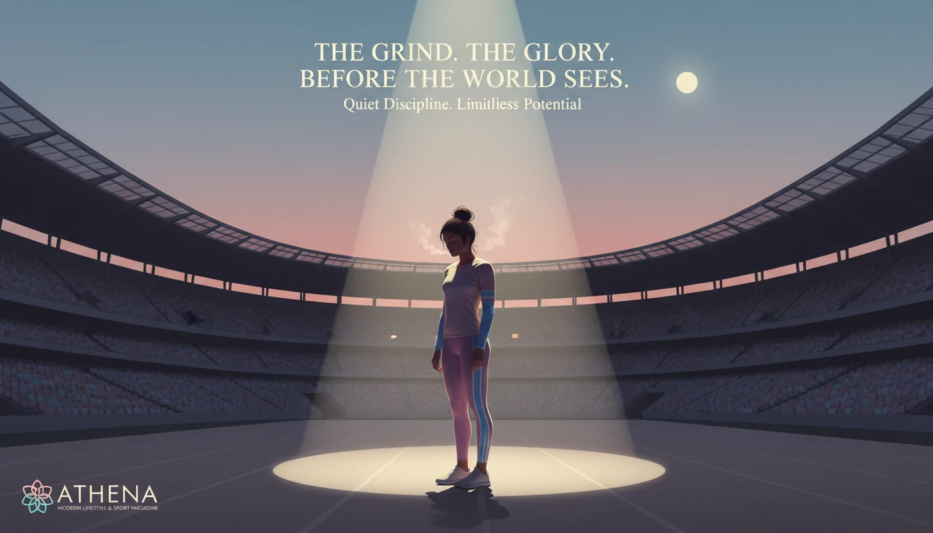 An athlete demonstrating one of the best peak performance strategies for athletes through focused, solitary practice in a dimly lit stadium, symbolizing the mental preparation required for success. filename: best-peak-performance-strategies-for-athletes-bestie-ai.webp