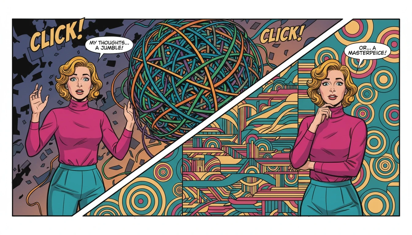 A person discovering their best productivity system by mbti type, visually represented by turning tangled thoughts into an organized pattern. Filename: best-productivity-system-by-mbti-type-bestie-ai.webp