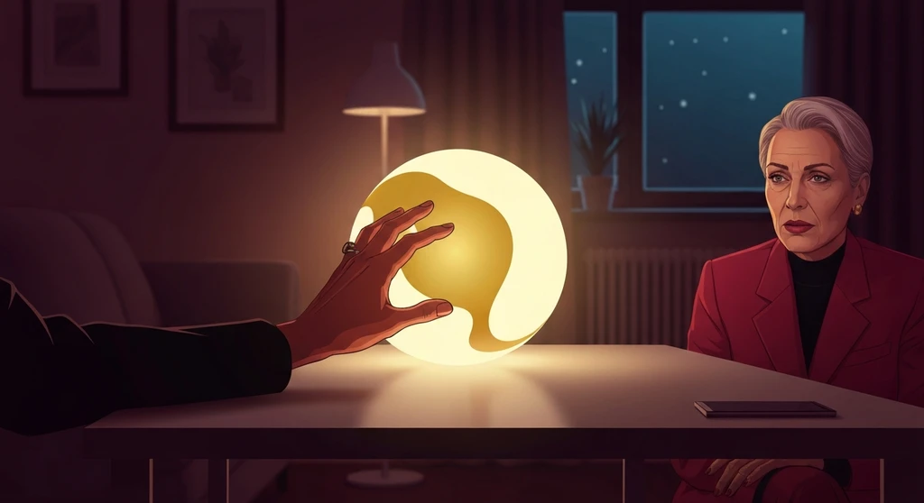 A person finds comfort with their ai companion, represented by a glowing sphere, illustrating the appeal of the best replika alternatives for emotional support. Filename: best-replika-alternatives-ai-companion.webp