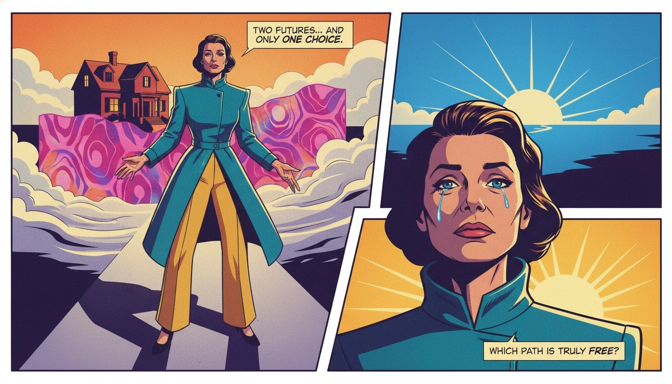 A symbolic image representing the choice faced when a boyfriend doesn't want a relationship but loves me, showing paths of painful waiting versus self-chosen freedom. boyfriend-doesnt-want-a-relationship-but-loves-me-bestie-ai.webp