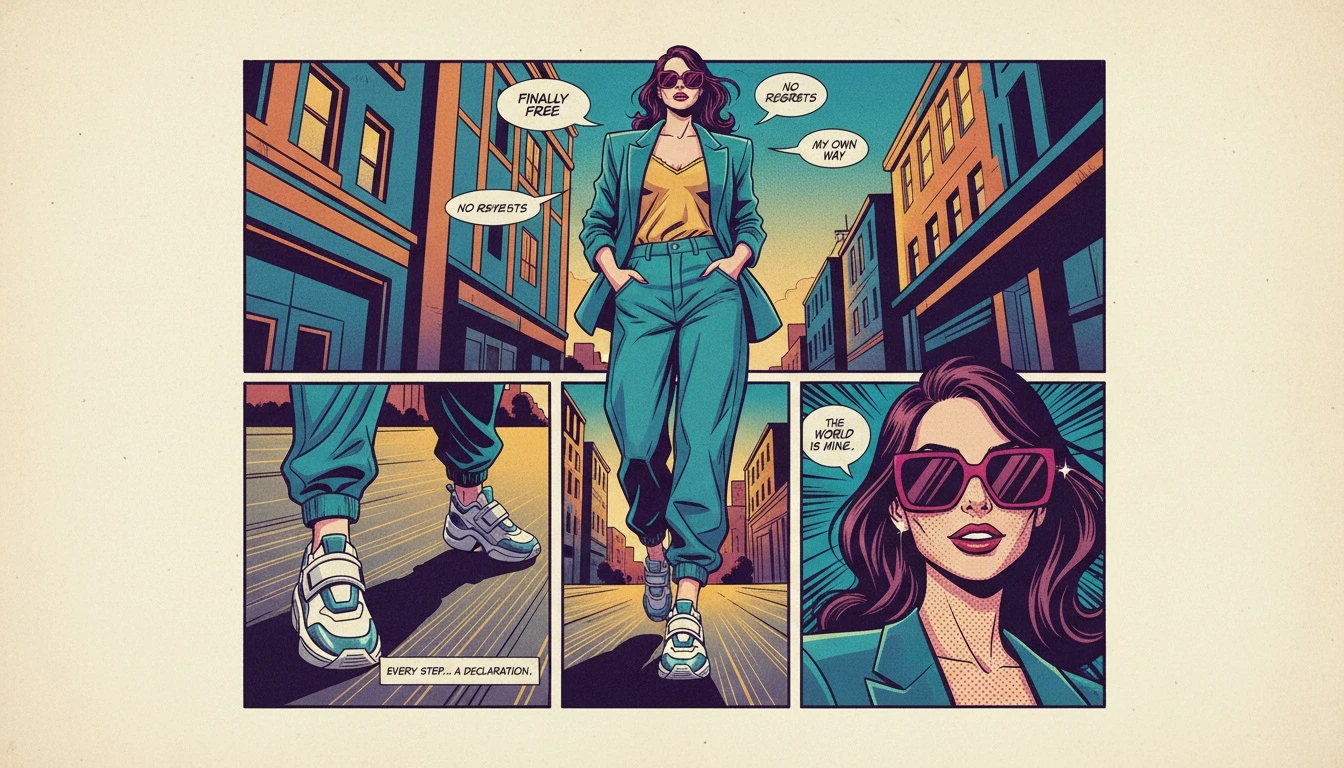 A tall woman confidently wears perfectly fitting boyfriend jeans for tall women, showcasing the ideal slouchy look at the ankle. filename: boyfriend-jeans-for-tall-women-bestie-ai.webp