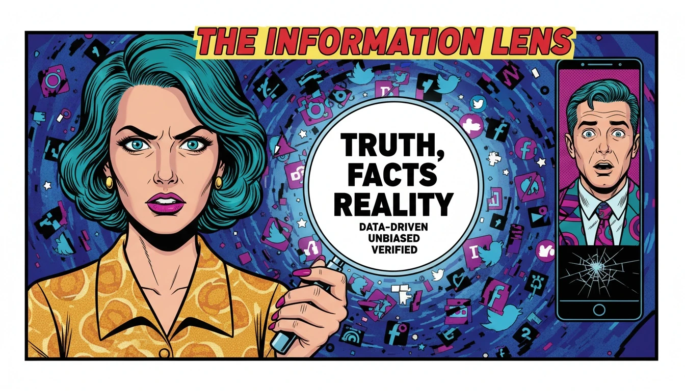 An illustration showing how to debunk Caitlin Clark relationship rumors by using a magnifying glass of truth to find clarity amidst online chaos. Filename: caitlin-clark-relationship-rumors-bestie-ai.webp