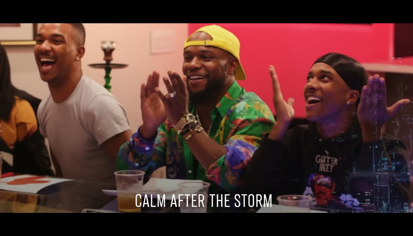 A dramatic scene from 'Calm After The Storm' featuring a woman looking heartbroken, representing the emotional turmoil and eventual triumph in the series.