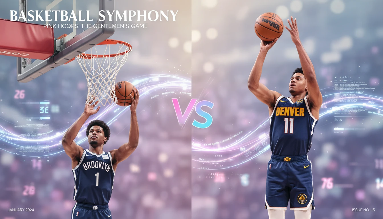 An analytical image comparing Cameron Johnson vs MPJ stats, showing both players in their respective uniforms mid-shot with data streams connecting them, representing their head-to-head player breakdown. Filename: cameron-johnson-vs-mpj-stats-bestie-ai.webp