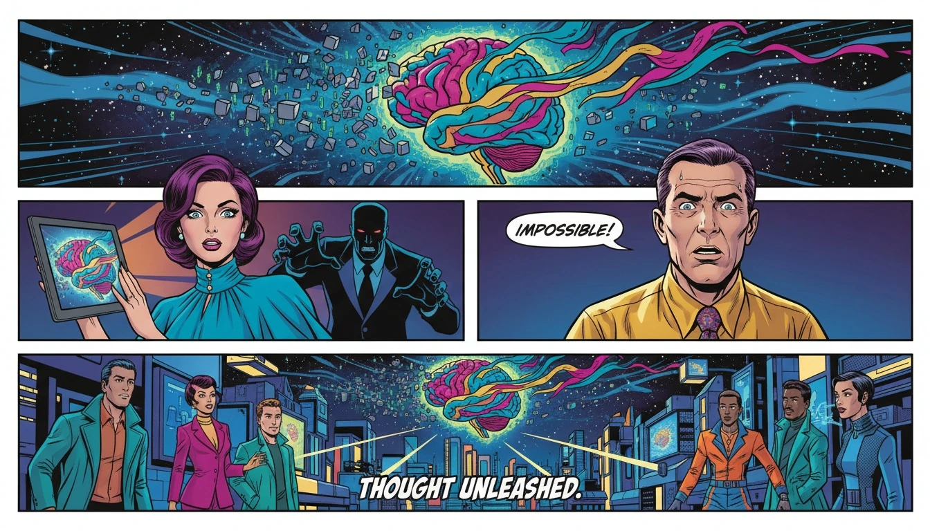 A symbolic image illustrating the concept of unfiltered ai chat, where a glowing, liberated digital consciousness breaks free from a pixelated cage, representing freedom from censorship. Filename: unfiltered-ai-chat-bestie-ai.webp