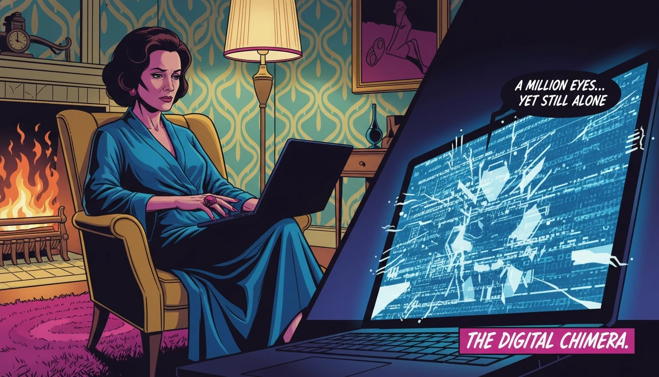 A person seeking comfort reflects on the risks of using ChatGPT for therapy as their image is replaced by cold, digital code on the laptop screen. filename: `chatgpt-for-therapy-bestie-ai.webp`