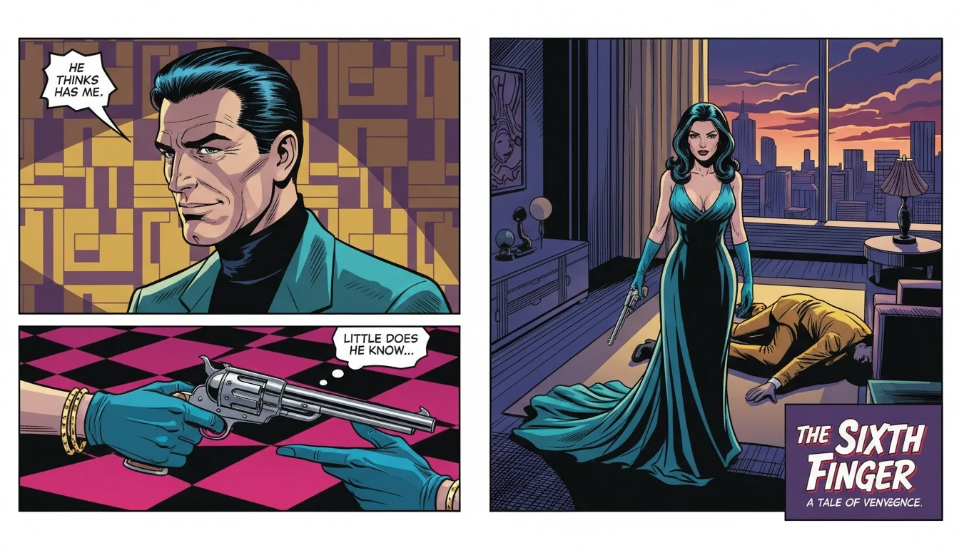 An image symbolizing the Christopher Guest The Princess Bride role: a six-fingered leather glove lies beside a sword, representing the cold villainy of Count Rugen. filename: christopher-guest-the-princess-bride-role-bestie-ai.webp