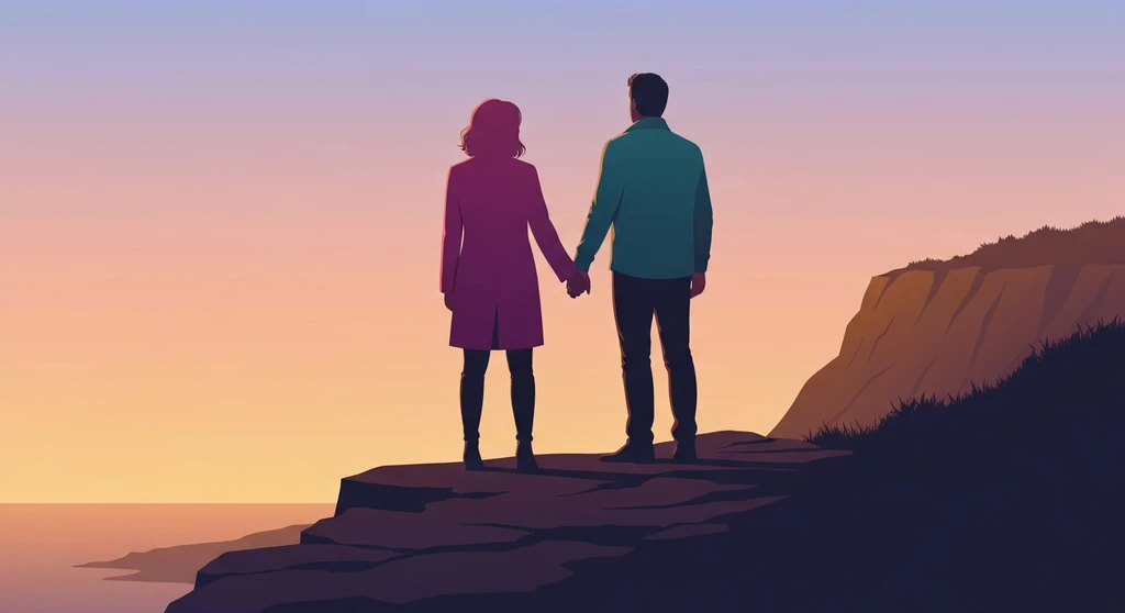 A couple embracing their commitment without marriage while looking out at a vast horizon - commitment-without-marriage-bestie-ai.webp