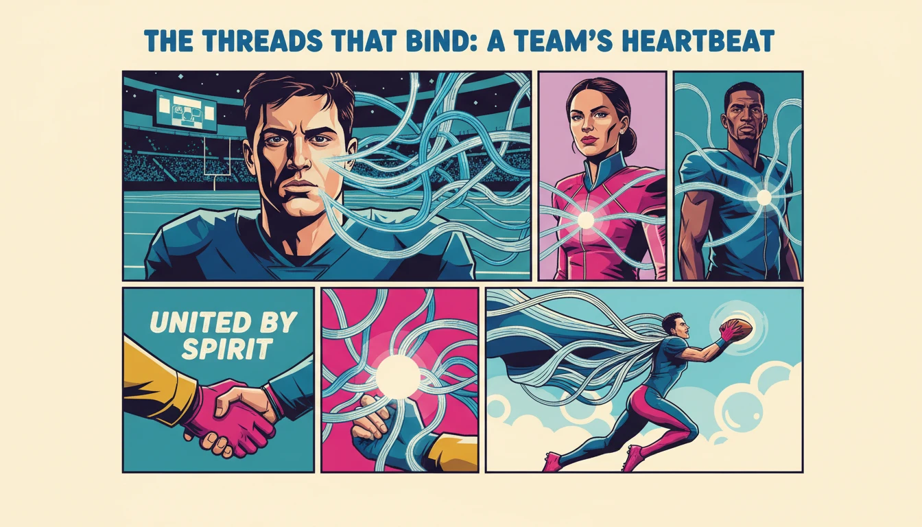 Cooper-DeJean-bestie-ai.webp - Cooper DeJean illustrating the psychology of collective identity and team synergy on the NFL field.