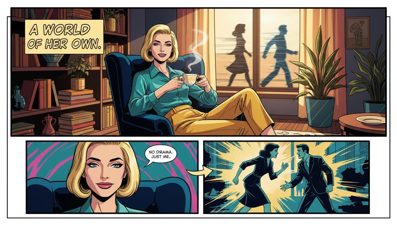 boyfriends-day-bestie-ai.webp | A woman finding peace and solitude on boyfriend's day, illustrating how to cope with loneliness by creating a personal sanctuary.