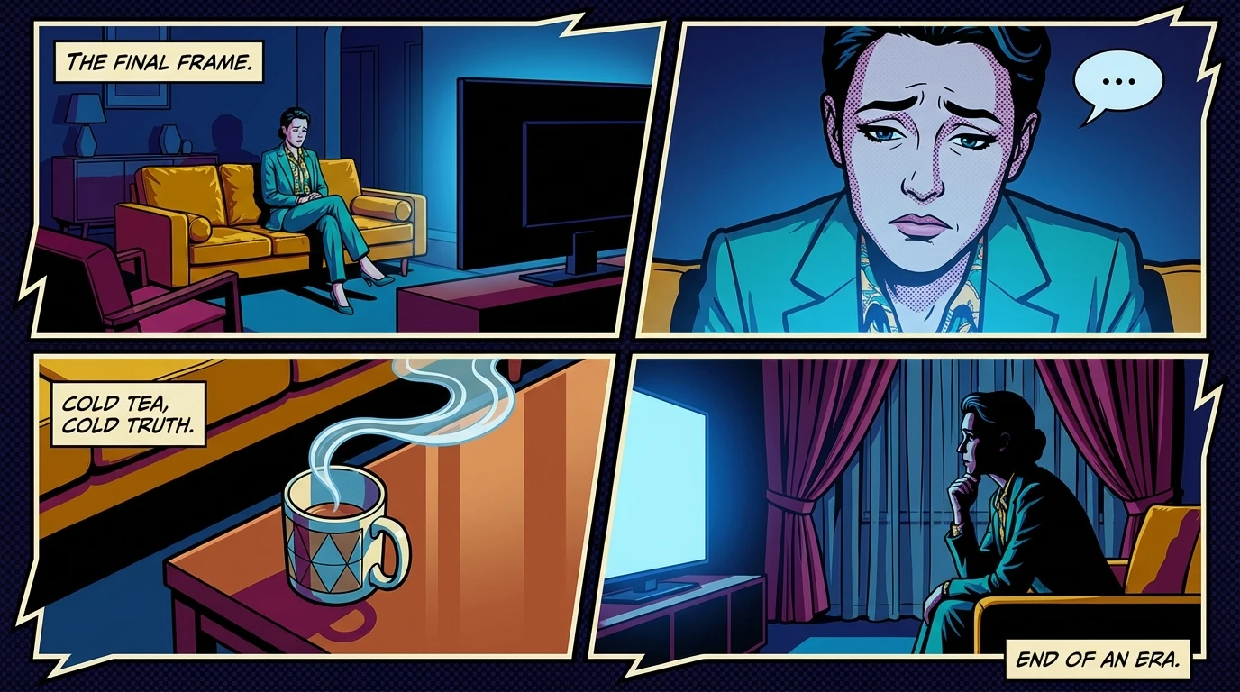 A person reflecting on the quiet feeling after a series finale, illustrating the emotional process of coping with a show ending. filename: coping-with-a-show-ending-bestie-ai.webp