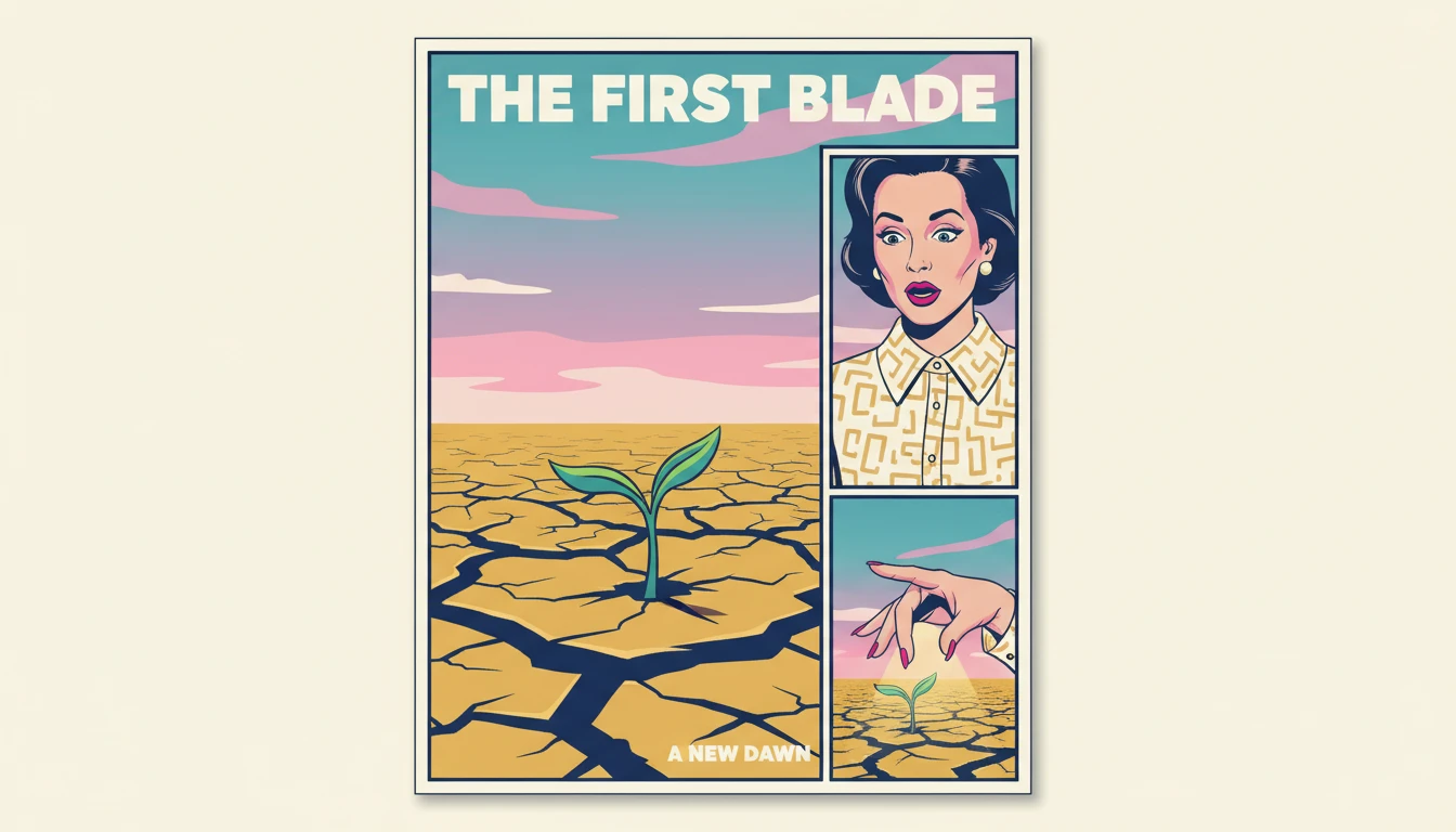 A lone sprout emerging from dry earth, symbolizing the process of coping with career stagnation and plateaus-bestie-ai.webp