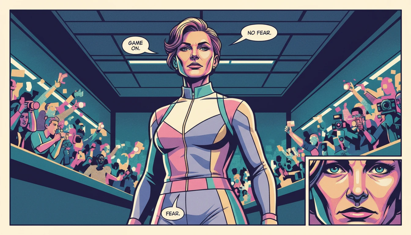 coping-with-gender-bias-in-professional-criticism-bestie-ai.webp - A female athlete demonstrating resilience against public shame and sexist commentary.