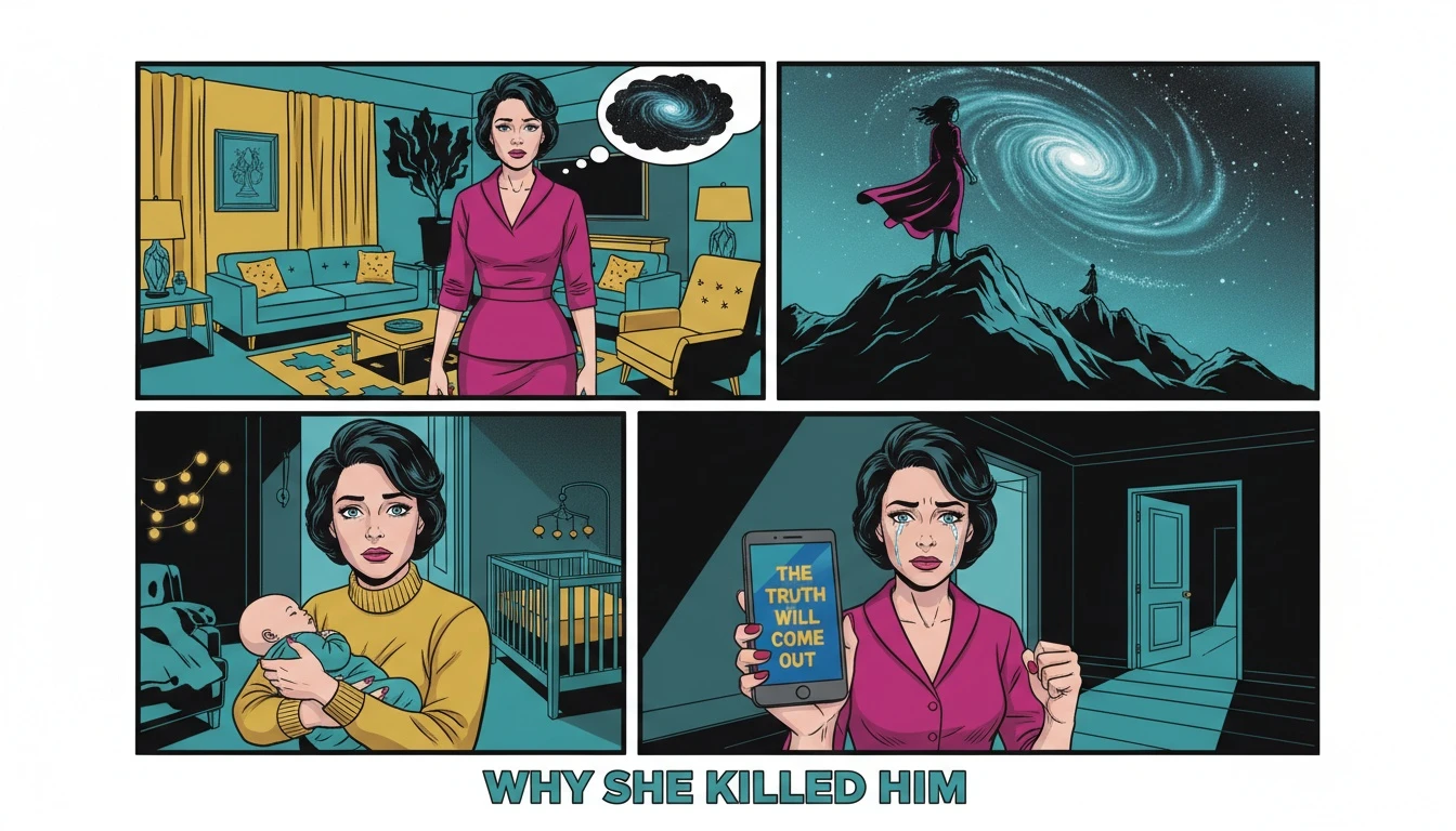 A symbolic double exposure representing coping with identity loss motherhood by showing a woman's dual roles as a caregiver and an independent explorer. coping-with-identity-loss-motherhood-bestie-ai.webp