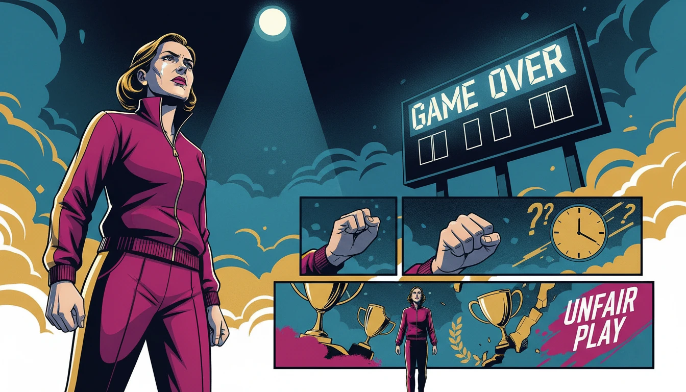 A lone athlete contemplating his performance under stadium lights, representing the journey of coping with perceived injustice in high-pressure environments like AJ Brown bestie-ai.webp