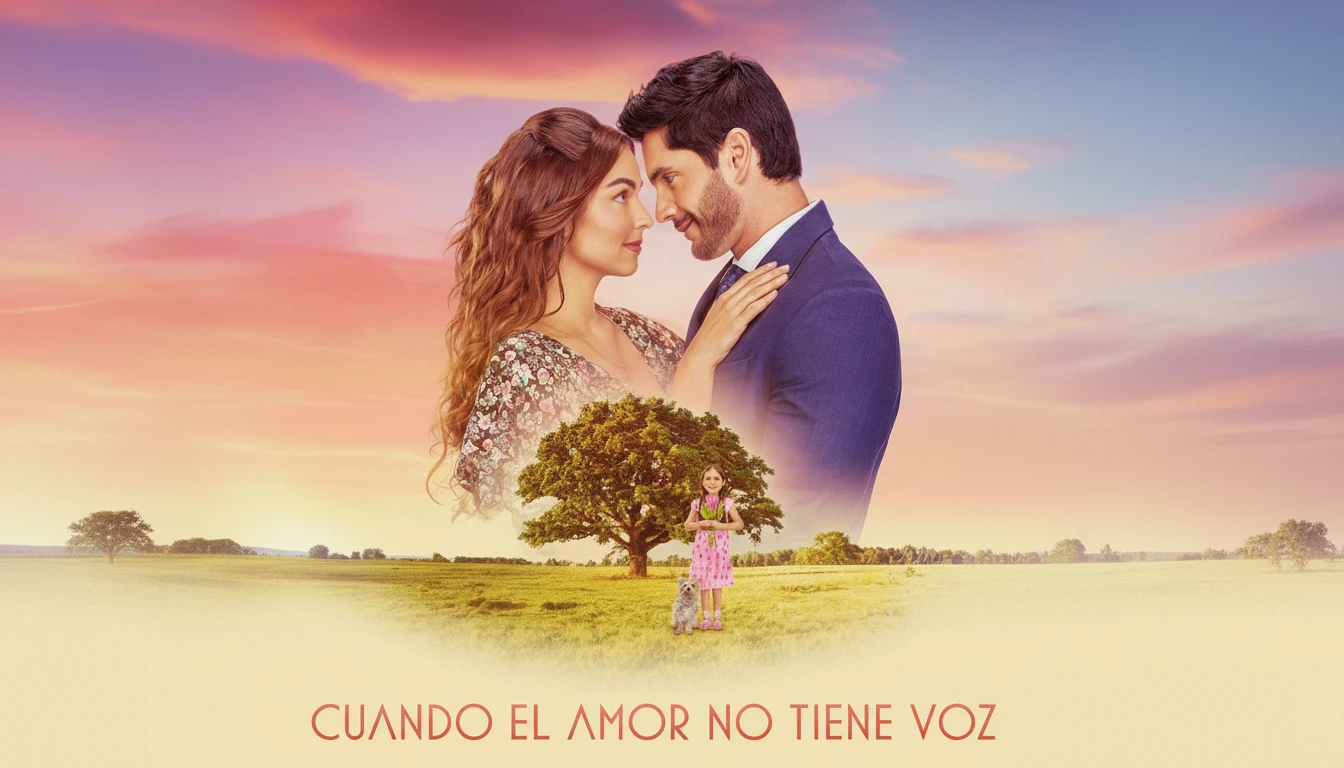 A dramatic scene from Cuando El Amor No Tiene Voz, featuring the mute protagonist Leila and the cold CEO Landon, symbolizing a toxic romance and eventual freedom.