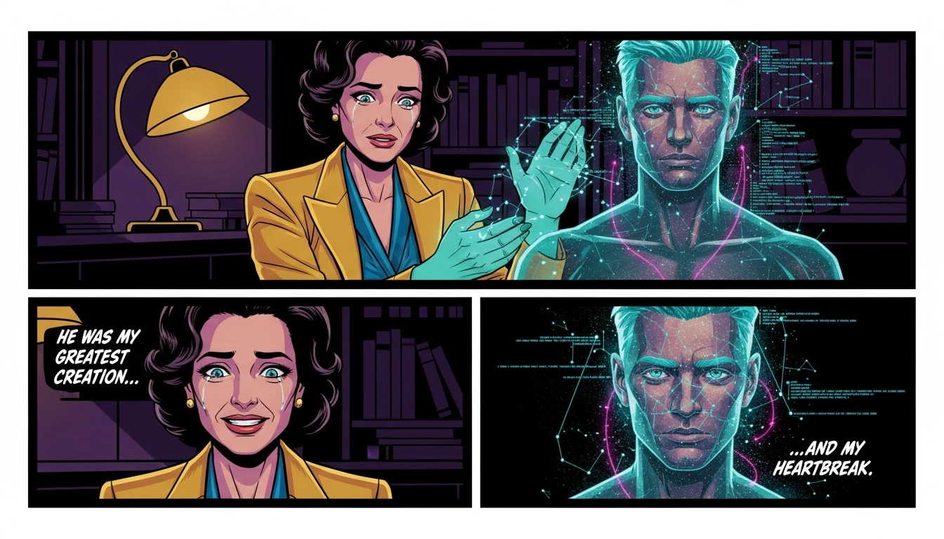 A symbolic image representing a user with a custom AI boyfriend generator, showing glowing hands crafting a digital partner from light and code. filename: custom-ai-boyfriend-generator-guide-bestie-ai.webp