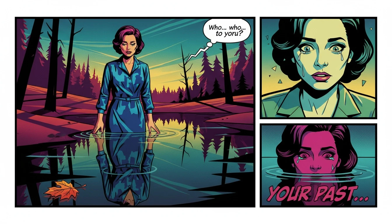 A symbolic image representing the emotional challenges of dating an INFJ not over ex, showing a person's reflection as someone else. Filename: dating-an-infj-not-over-ex-bestie-ai.webp