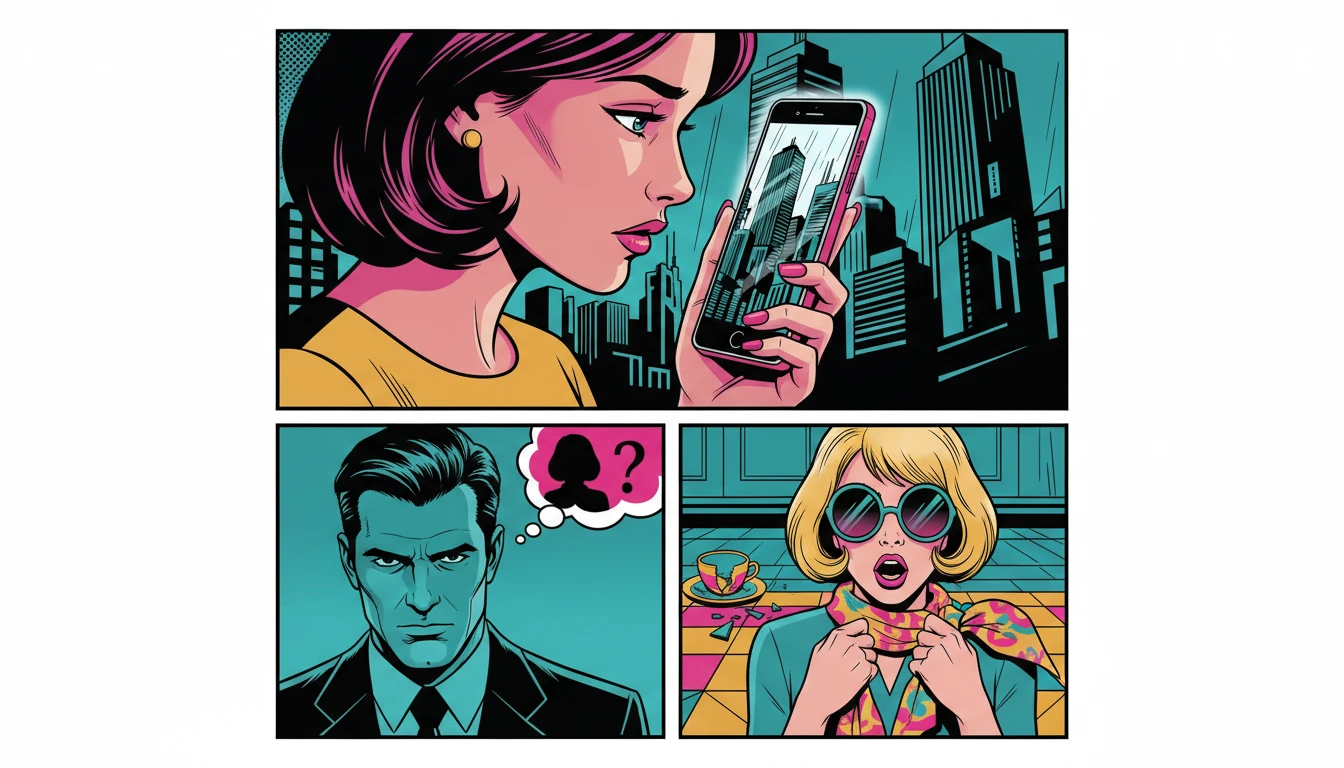 A woman holds up a phone, symbolizing the curated nature of diana silvers social media and the personality we see through the digital screen. Filename: diana-silvers-social-media-bestie-ai.webp