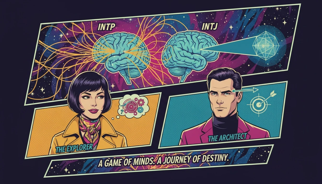 A symbolic image illustrating the core difference between INTP and INTJ cognitive functions, showing how one of the key INTP strengths, exploratory thinking, appears as an expanding web of light. Filename: difference-between-intp-and-intj-bestie-ai.webp