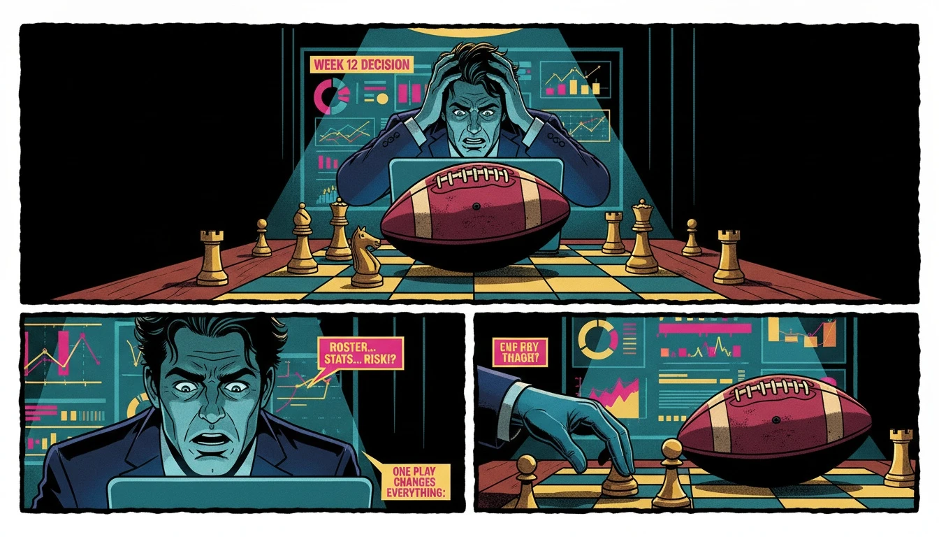 A football on a chessboard represents the strategic thinking behind a tough Drake London fantasy performance analysis after a disappointing game. filename: drake-london-fantasy-performance-analysis-bestie-ai.webp