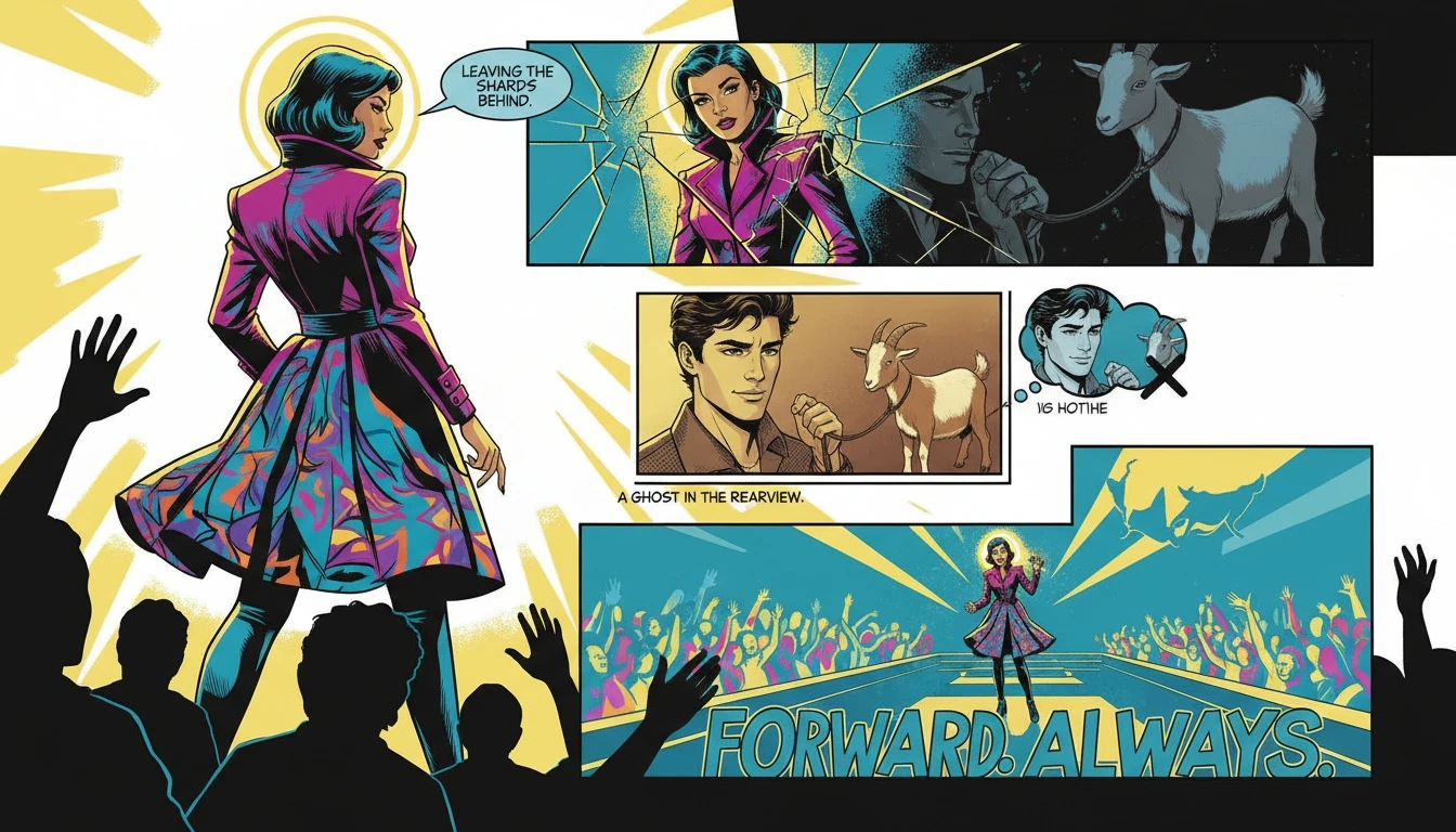 An artistic depiction showing the emotional complexity behind a star's public persona, reflecting on a past relationship while focusing on her career, a theme relevant to questions about who is the current dua lipa boyfriend. dua-lipa-boyfriend-bestie-ai.webp