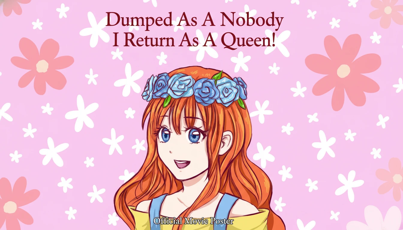 A woman in a powerful, elegant outfit stands defiantly, symbolizing her return as a queen after being dumped as a nobody. The image captures the essence of 'Dumped As A Nobody I Return As A Queen!' with a backdrop of a city skyline.