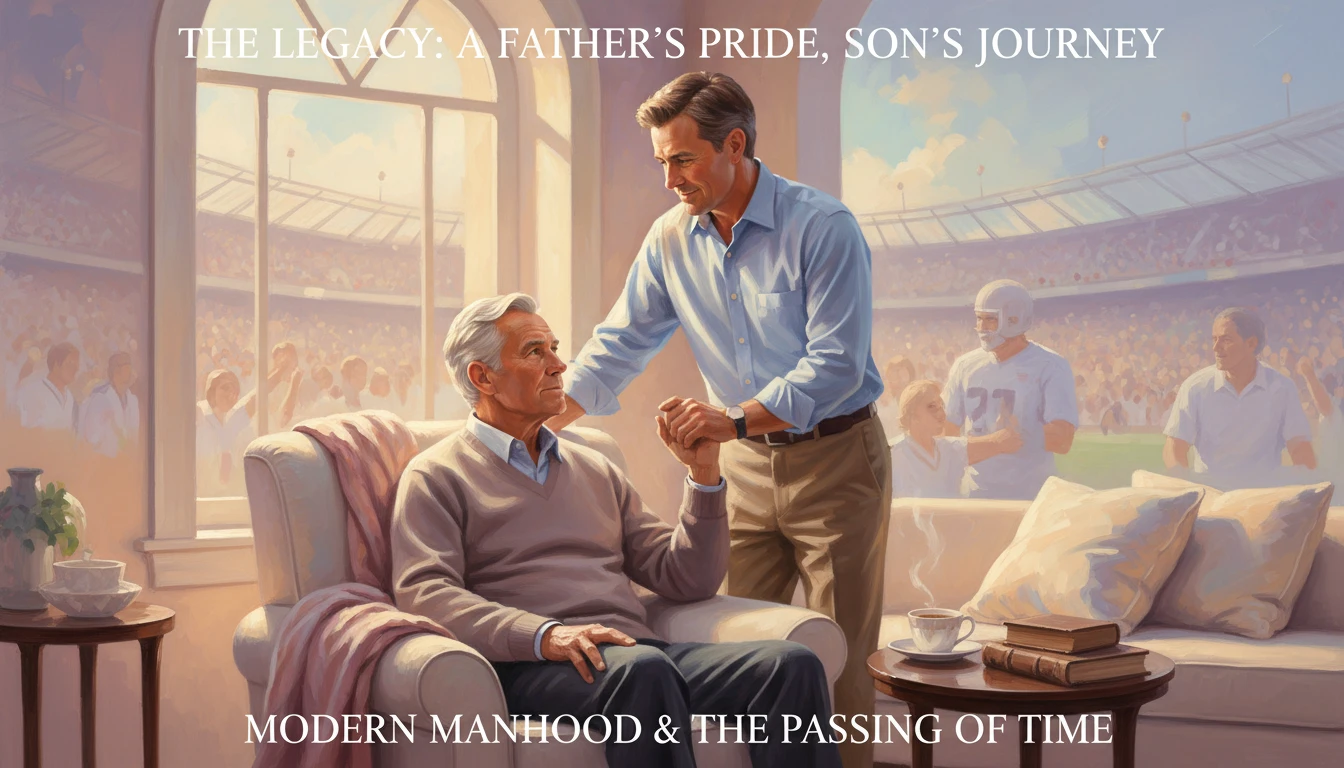 A symbolic image depicting the profound Eli Manning and Archie Manning relationship, showing a son honoring his father's legacy away from the football field. eli-manning-archie-manning-relationship-bestie-ai.webp